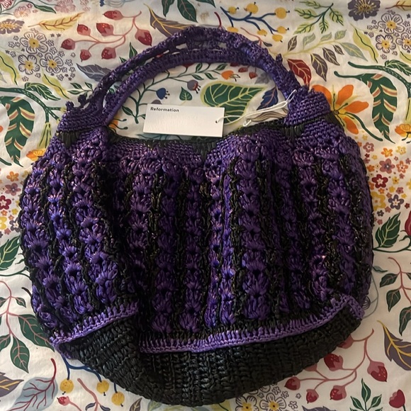 Reformation Handbags - NWT REFORMATION oak vintage 68 raffia woven bag